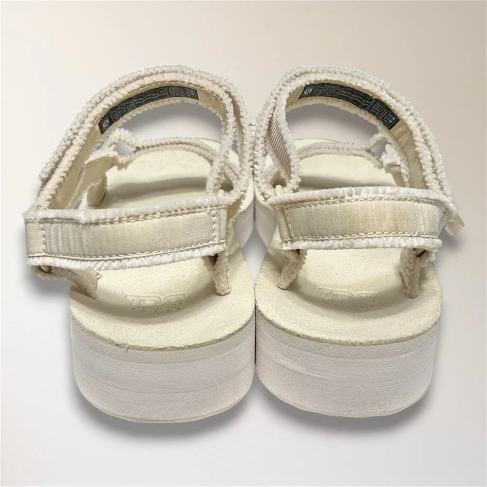 Teva Midform Universal Chunky Platform Slingback Sandals Womens 10 Ivory Travel‎